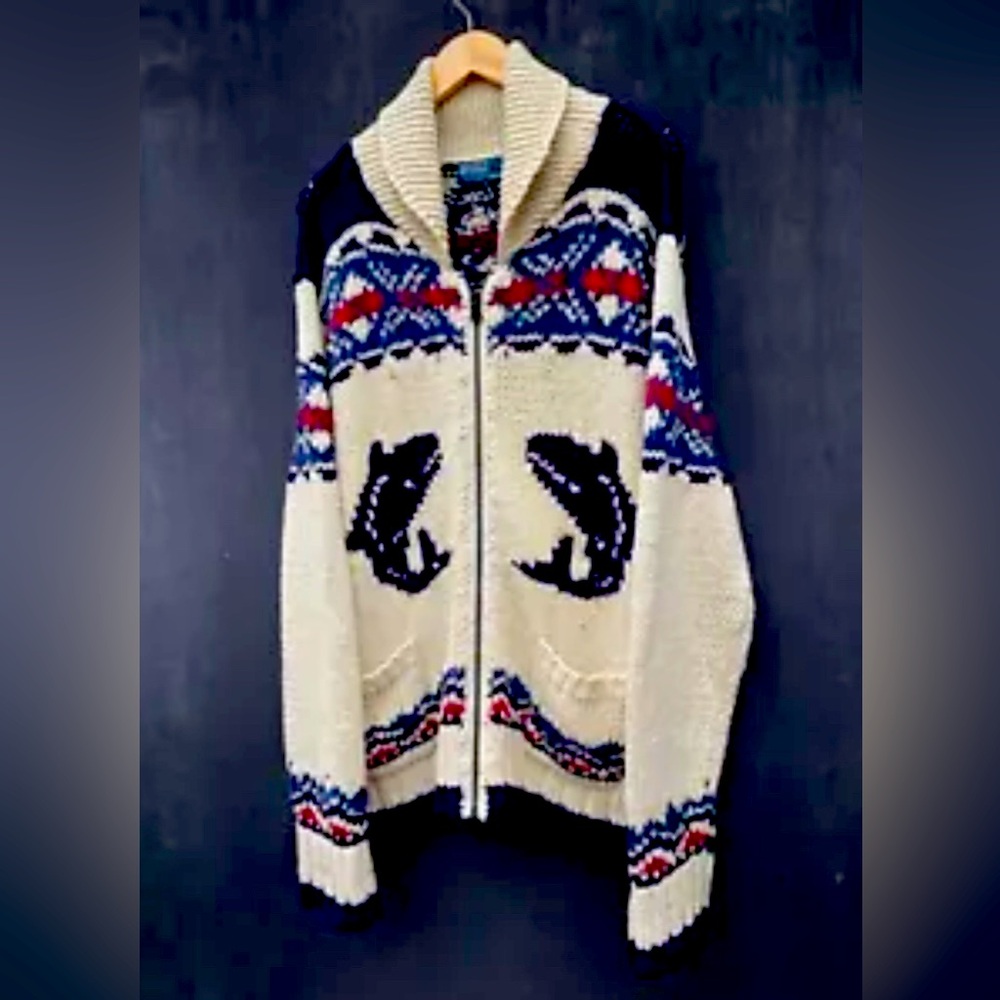 Rare Men’s Ralph Lauren Vintage knitted cardigan XL